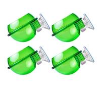 POPETPOP Reptile Feeder 4Pcs Green Smooth Surface ABS Bowls with Suction Cups for Pet Cage Feeding Suitable for Iguana and Centipedes