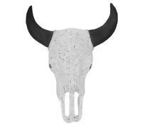 POPETPOP Reptile Hideout Skull Cave Large Black Horn Cattle Skull Resin Shelter for Desert Fish Tank Aquarium Decoration Suitable for Geckos Snakes Lizards and Turtles