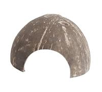 POPETPOP Reptile Small Pet Hideout Coconut Shell Shelter 13cm Natural Shelter Cave for Small Reptiles and Crawlers Indoor Habitat Decor