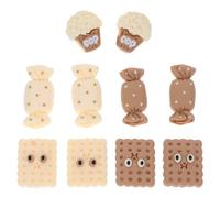 POPETPOP Resin Candy Charms and Miniature Candy Charms for Jewelry Making 10pcs Lightweight Flatback Cookies and Phone Case Decorating for Stylish Hair Accessories and Craft Supplies