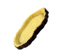 POPETPOP Resin Reptile Food Storage Basin Simulation Tree Bark Pattern, Convenient Feeding Dish for Reptiles in Terrarium or Pets Cage, Suitable for Food or Water Use Random Color