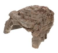 POPETPOP Resin Reptile Hide Cave and Simulation Rock Habitat Ornament for Terrariums, Sturdy Resin Craft Shelter for Small Lizards, Snakes, and Amphibians in Pet Enclosures