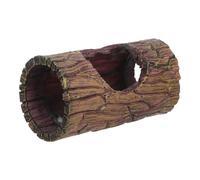 POPETPOP Resin Suction Cup Lizard Hideout Cave for Gecko and Frog Terrarium, Reptile Tree Bark Hide with Suction Mount, Aquarium Amphibian Habitat Decor for Small Animal Shelter