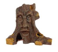 POPETPOP Resin Tree Hole Reptile Hide Cave for Lizards and Snakes Dark Environment and Safe Design, Gecko Tank Accessory and Terrarium Habitat Decor