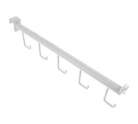 POPETPOP Retail Shelf Edge Hooks 5-Hook White Metal Multi-Grid Clamp-on Display Hangers for Supermarket Merchandise and Kitchen Supplies