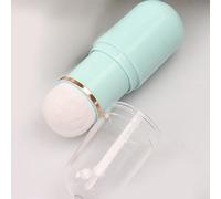 POPETPOP Retractable Mini Blush and Pressed Powder Makeup Brushes 2pcs Set with Sky-blue Capsule Case for Travel and Vanity Makeup Organizer