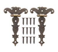 POPETPOP Retro Bronze Butt Hinges Zinc Alloy Antique Hinges for Wooden Boxes Ornate Cabinet Hinges for Drawers Cupboards and Storage Boxes Decorative Hardware for Home Office Hotel Shop 2 Pcs