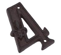 POPETPOP Retro Cast Iron Door Number 4 Vintage Style Metal House Address Number for Apartment Mailbox and Gate Sign Home Outdoor Use