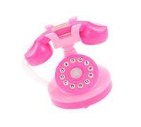 POPETPOP Retro Mini Plastic Telephone for Portable Pretend Play Rotary Phone Prop Pink Landline for Interactive Imaginative Learning and Birthday Party Favor
