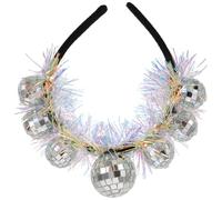 POPETPOP Retro Rainbow Film Disco Ball Headband Lightweight Plastic Party Hairband for Special Occasions and Parties Versatile Decorative Dance Hair Accessories