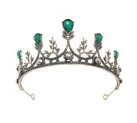 POPETPOP Retro Rhinestone Crown Hairband for Bridal and Special Occasions, Elegant Alloy Material with Green Vintage Design, Adds Glamour and Hair Decor for Wedding Or Celebrations