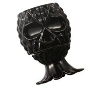 POPETPOP Retro Wine Cup Skeleton Pattern Ceramic Cocktail Cup 450ml Black for Bars and Entertaining Guests