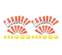 POPETPOP Reusable 30pcs Universal Silicone Caulking Nozzle Kit with Stainless Steel Bases and Protective Covers, Includes 15 Nozzle Types (3 Hard, 3 Soft Bases) for Grouting and Sealant