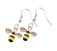 POPETPOP Rhinestone Bee Dangle Earrings for Women Cute Bee Shaped Drop Ear Jewelry with Sparkling Crystals Festival and Daily Wear Accessory for Birthday Parties and Casual Outfits