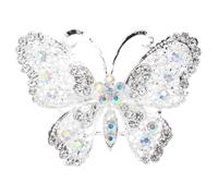 POPETPOP Rhinestone Crystal Butterfly Brooch Pin for Women, Eco-friendly Alloy Metal, Decorative Flower Pin for Sweaters, Dresses, and Scarves,