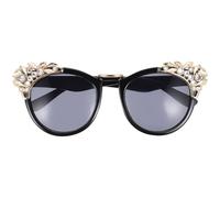 POPETPOP Rhinestone Sunglasses Sun Sunglasses Fashionable Retro Resin Frame Curved Legs Suitable for Most People Parties Street Photo 2.36x1.97x0.16in