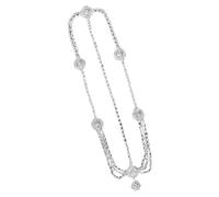 POPETPOP Rhinestone Tassel Headband for Women Elegant Wedding Hair Accessory with Layered Sparkly Chain Stable Fit Bridal Headpiece Unique Decorative Forehead Jewelry for Parties and
