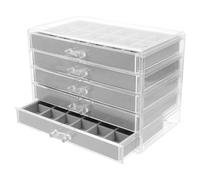 POPETPOP Rock Collection Display Case Visibility and Easy Categorization Acrylic and Velvet Material with 90 Compartments Removable Divider for Organised Rock Storage and Display