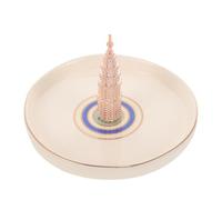 POPETPOP Rose Gold Iron Tower Jewelry Tray Ceramic Ring Dish Decorative Jewelry Storage Organizer for Rings Earrings Necklaces Bracelets Desktop Holder
