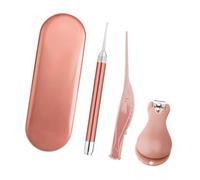 POPETPOP ’s Nail Clipper Set with Ear Cleaner and Nose Tweezer, Stainless Steel Manicure Tools Kit in Rose Gold for Fingernail and Toenail Care, Safe Personal Grooming