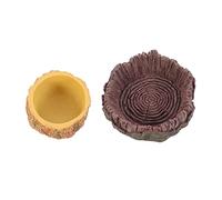 POPETPOP Safe Resin Pet Food Basin Water Bowl for Lizards Geckos Reptile Feeding Bowl