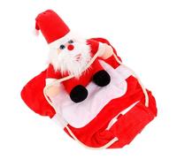 POPETPOP Santa Riding Dog Costume Christmas Pet Dog Clothes for Party Dress up Festival Decoration Cosplay Outfit Breathable Cotton Red