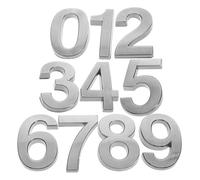 POPETPOP Self-Adhesive 3D Door Number Stickers 10Pcs 5Cm Silver Grey for Hotel Apartment Office House Address Signs Outdoor