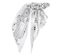 POPETPOP Sequin Hair Scrunchies Bowknot Ribbon Hair Ties Silver Fabric Elastic Material Fashionable Elegant Design Prevents Loose Ponytails Boosts Confidence Women Daily Wear