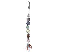 POPETPOP Seven Color Crystal Hanging Ornament Car Decoration with Chakra Healing Properties and Raw Gemstone Pendant, for Car Rearview Mirror or Garden Ornaments Outdoor