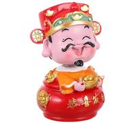 POPETPOP Shaking Head Fortune Ornament Resin Red Car Office Decoration