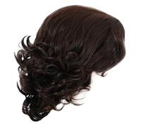 POPETPOP Short Curly Men Wig Black High Temperature Fiber Adjustable Hairstyle Comfortable Breathable Male Wig for Cosplay Party and Daily Use