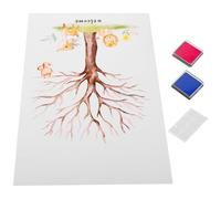 POPETPOP Shower Fingerprint Tree Guest Book Gender Reveal Party Supplies with Ink Pads and Adhesive Dots for Guest Participation