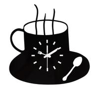 POPETPOP Silent Non-ticking Acrylic Wall Clock Black Stylish Hanging Wall Clock for Living Room Home Decor with Fine Workmanship