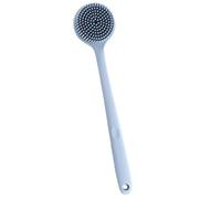 POPETPOP Silicone Body Scrub Brush with Long Handle, Double-Sided Soft Bristle Back Scrubber for Shower, Bath Tool for Men and Women, Nordic Blue Bathing Accessory
