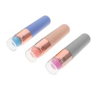 POPETPOP Silicone Nail Art Brushes 3 Pcs Set with Soft Rounded Tips for Acrylic Painting and Nail Stamper Use, Includes Protective Covers for-The-Go Manicure