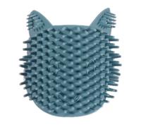 POPETPOP Silicone Pet Massage Comb for Cats with Removable Nylon Brush, Self-grooming Tool Mounted on Flat Surfaces Or Corners, for Cat Grooming and Hair Removal