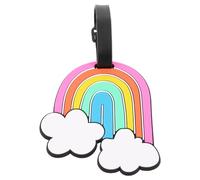 POPETPOP Silicone Rainbow Luggage Tag Cute Cartoon Travel Name Label for Backpack Suitcase Identification Tag for Cruise and Flight