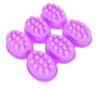 POPETPOP Silicone Soap Massage Mold 6-Cavity Oval Handmade Soap Mold for DIY Craft Making Household Use