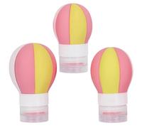 POPETPOP Silicone Travel Bottles Set 50ml 70ml 100ml Bottles Hot Air Balloon Shaped 3pcs Refillable Containers with Detachable Lids Portable for Travel and Business Trips