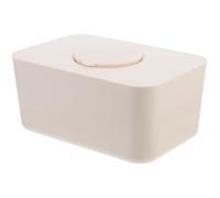 POPETPOP Silicone Wet Wipes Box Dispenser with Large Capacity and Seal Lid, Keeps Tissues Wet and Organised, Beige Napkin Storage Holder for Home, Car, and Office Use