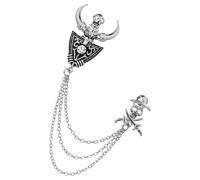 POPETPOP Silver Alloy Skull Brooch Pin for Men Lightweight Gothic Skeleton Accessory Highlights Appearance Suitable for Suit Or Halloween Party