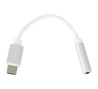 POPETPOP Silver and Wire with High-strength Alloy Aluminium Type-c to 3.5mm Audio Earphone Adapter Cable Nylon Material, Elegant Design for Port Smartphone