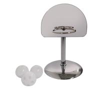 POPETPOP Silver Parrot Basketball with Stainless Steel and Plastic Construction, Chew and Play Bird Training for Exercise, for Bird Cage Or Tabletop Use,
