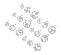 POPETPOP Silver Spiral Bead Cage Charms Pendants 30pcs for DIY Jewelry | Alloy Build, Stretchable Shape, Easy to Restore, for Crystals, Wool Balls, Earrings and Aromatherapy Bracelets