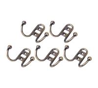 POPETPOP Simple Wall Hook Double Type Cabinet Hook Hanger 5Pcs Space-Saving Design for Home Storage and Organization in Kitchen and Bedroom