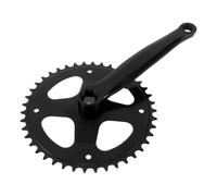 POPETPOP Single Speed Bike Crank t Square Taper Iron Chainring | Hardanodized Finish, Accurate Tooth Profile, Integrated Arm Design, for Road and City Bikes