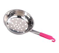 POPETPOP Slotted Spoon Skimmer with Comfortable Grip Stainless Steel and Quick Draining Function Beautiful and Practical Cooking Utensil in Silver Random Color for Kitchen Use