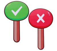POPETPOP Small 2pcs Double-Sided PVC and Tempered Coating Answer Paddle Set 15x25cm Reusable Teaching Prop for Classroom Interactive Voting and Evaluation