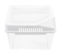POPETPOP Small Abs Reptile Breeding Box White Lid, Reptile Feeding Container for Geckos, Arachnids, and Lizards, Compact Display Terrarium for Crawling Pets