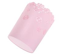 POPETPOP Small Bathroom Trash Can with Nonslip Base and Space-saving Plastic round Design, Elegant and Decorative Wastebasket for Bedroom and Tight Corners